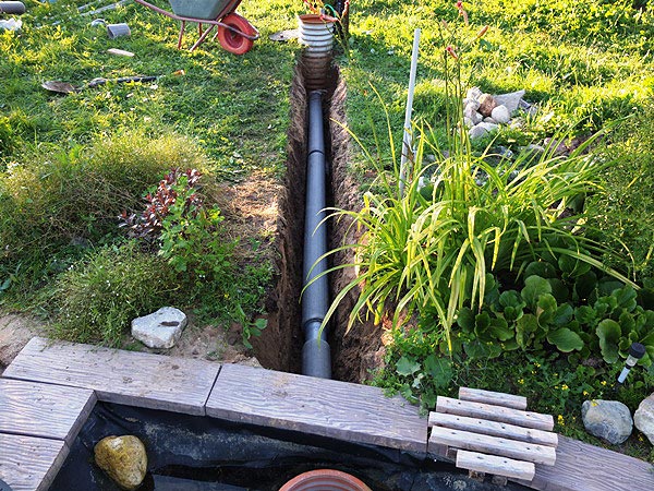 2015-08-05 Прокладка труби 110мм для зливу води зі ставка